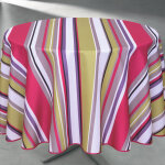 Nappe ronde anti taches a rayures