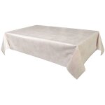 Nappe en toile cir�e rectangulaire beige nacr� 140 x 250 cm