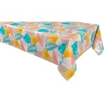 Nappe en toile cire rectangulaire ecru 140 x 250 cm
