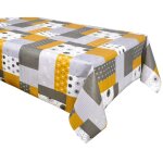 Nappe en toile cir�e rectangulaire grise 140 x 200 cm