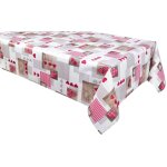 Nappe en toile cire rectangulaire rouge 140 x 250 cm