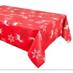 Nappe en toile cir�e rectangulaire rouge 140 x 250 cm