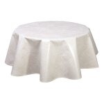 Nappe en toile cir�e ronde beige nacr�e d. 135 cm