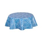 Nappe en toile cir�e ronde bleu d. 135 cm