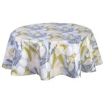 Nappe en toile cir�e ronde bleu d. 135 cm