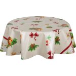 Nappe en toile cir�e ronde ecru d. 135 cm