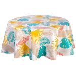 Nappe en toile cirée ronde ecru d. 135 cm Nappe en toile cirée ronde ecru d. 135 cm