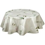 Nappe en toile cir�e ronde ecru d. 150 cm