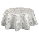 Nappe en toile cir�e ronde grise d. 150 cm