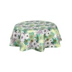 Nappe en toile cir�e ronde verte d. 135 cm