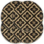 Napperons 4 pcs noir 38 cm rond jute vidaxl vidaxl