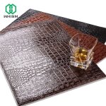Napperon d�coratif en cuir pu, sous - verre, motif crocodile europ�en, tapis isolant pour la cuisine ...