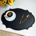 Napperons en cuir irrguliers, impermable, rtro, isolation thermique, pour ustensiles de cuisine, tasse ...