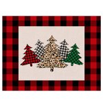 Napperon de cuisine imprim gnome de nol, sous - verre en lin, en tissu, tapis de table, serviettes ...