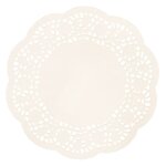 Napperon dentel� rond en papier cr�me 16cm 20 pi�ces - rayher