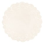 Napperon dentel� rond en papier cr�me 21, 5cm 15 pi�ces