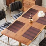 Napperon europ�en en cuir pu, 4 pi�ces, tapis de table, motif crocodile, coussin isolant, sous - verres ...