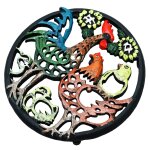 Napperon en fer pour coq, coussin isolant creux, cuisine, table a manger, ustensiles de cuisine, pot, ...