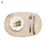 Napperon de table a manger rond et ovale en rotin tiss, sous - verre cratif, rsistant a la chaleur, ...