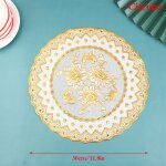 Napperon de table rond en dentelle 3d, napperon de table brod�, napperon de mariage en tissu, tasse de ...