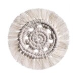 Napperons tresss en ulde coton cowijk, macram tiss a la main, coussin de tasse, dcor de table, degrs ...