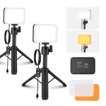 Neewer basics packs de 2 panneau led lampes pour bureau, kit d'eclairage pour vid�oconf�rence avec tr�pieds ...
