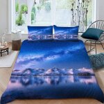 Neige blanche housse de couette x imprim�� d voie lact��e d'hiver parure de lit personnes ado fille enfants ...