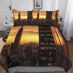 New york housse de couette fille avec taies d'oreillers parure de lit housses de couettes new york microfibre ...
