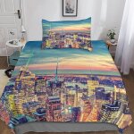 New york housse de couette fille avec taies d'oreillers parure de lit housses de couettes new york microfibre ...
