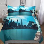 New york housse de couette, impression d new york motif parure de lit avec ��clair et d'oreiller housses ...