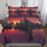 New york housse de couette, impression d new york motif parure de lit avec ��clair et d'oreiller housses ...