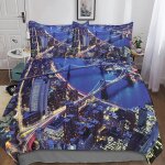 New york housse de couette, impression d new york motif parure de lit avec ��clair et d'oreiller housses ...