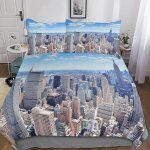 New york housse de couette d new york imprim�� dessin de lit microfibre, parure de lit housses de couettes ...