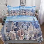 New york housse de couette d imprim�� de new york dessinparure de lit housses de couettes microfibre ...