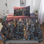 New york housse de couette d imprim�� new york parure de lit microfibre fermeture ��clair, housses de ...