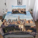 New york housse de couette �� motif new york impression d parure de lit housses de couettes en microfibre ...