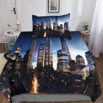 New york housse de couette �� motif new york impression d parure de lit housses de couettes en microfibre ...