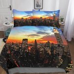 New york housse de couette �� motif new york impression d parure de lit housses de couettes en microfibre ...