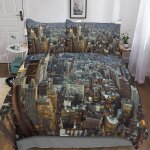 New york housse de couette �� motif new york impression d parure de lit housses de couettes en microfibre ...