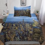 New york housse de couette �� motif new york impression d parure de lit housses de couettes en microfibre ...