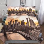 New york housse de couette �� motif new york impression d parure de lit housses de couettes en microfibre ...