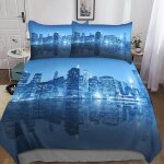 New york housse de couette avec �� motif new york impression d parure de lit en microfibre housses de ...