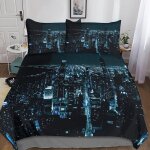 New york housse de couette avec �� motif new york impression d parure de lit en microfibre housses de ...