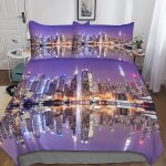 New york housse de couette d motif imprim�� new york parure de lit housses de couettes en microfibre ...