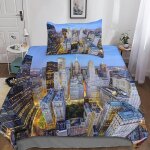 New york housse de couette, d new york motif imprim�� parure de lit housses de couettes en microfibre ...