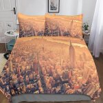 New york housse de couette, d new york motif imprim�� parure de lit housses de couettes en microfibre ...