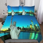 New york housse de couette d motif imprim�� new york parure de lit housses de couettes en microfibre ...