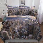 New york housse de couette d motif imprim�� new york parure de lit housses de couettes en microfibre ...