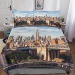 New york housse de couette, d new york motif imprim�� parure de lit housses de couettes en microfibre ...