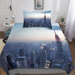 New york housse de couette, d new york motif imprim�� parure de lit housses de couettes en microfibre ...
